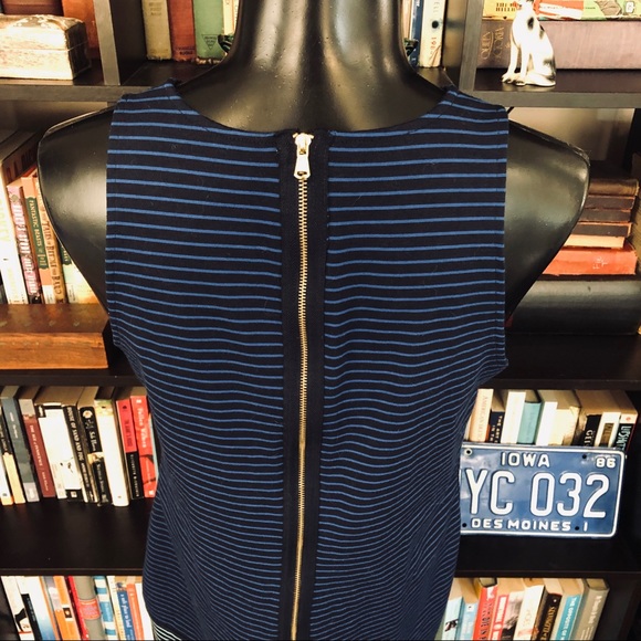 Merona Blue Striped Color Block Dress - Picture 4 of 8